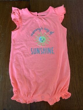 🍊5/$25 George Coral Pink 'Mommy's Ray of Sunshine' Tank Romper